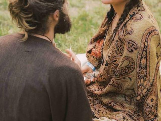 Couple eye gazing